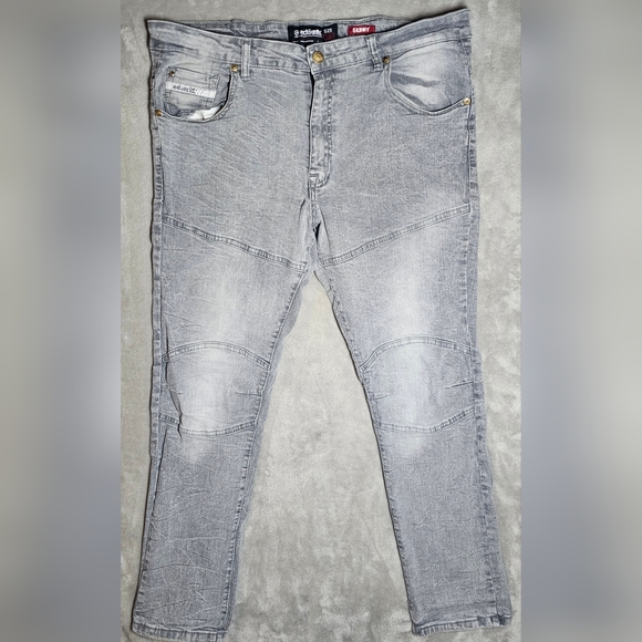 Ecko Unltd 90S VTG Skinny Fit Tapered Leg Mens Jeans 40 Black Stretch Acid Wash. - Picture 1 of 14